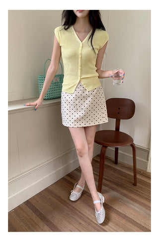 Polka  A-line Short Skirt