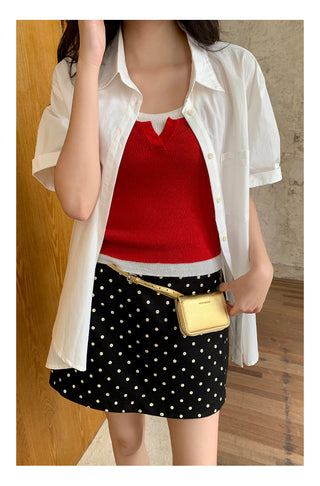 Polka  A-line Short Skirt