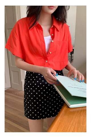 Polka  A-line Short Skirt