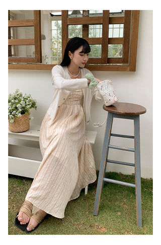 Miu striped Long dress