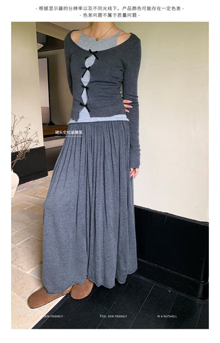 Wool midi skirt