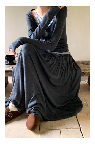 Wool midi skirt