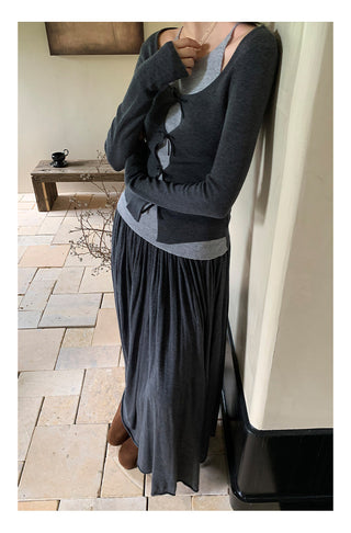 Wool midi skirt