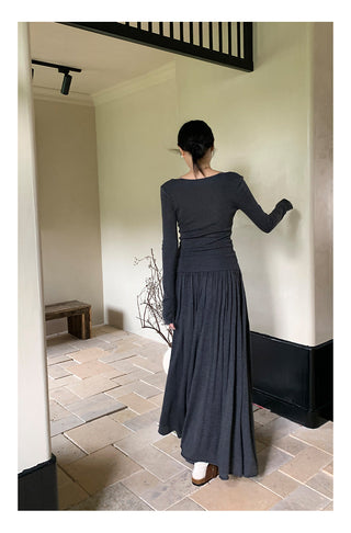 Wool midi skirt