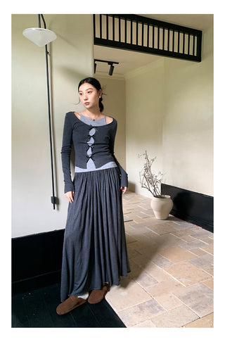 Wool midi skirt