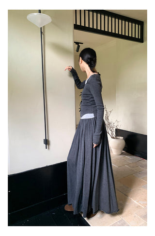 Wool midi skirt