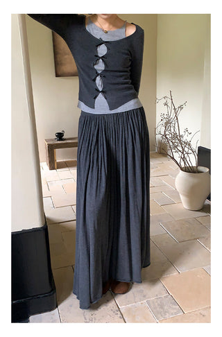 Wool midi skirt