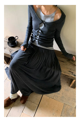 Wool midi skirt