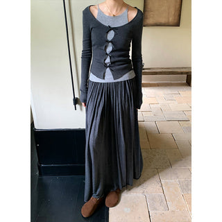 Wool midi skirt