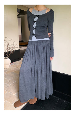 Wool midi skirt
