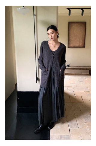 Wool midi skirt