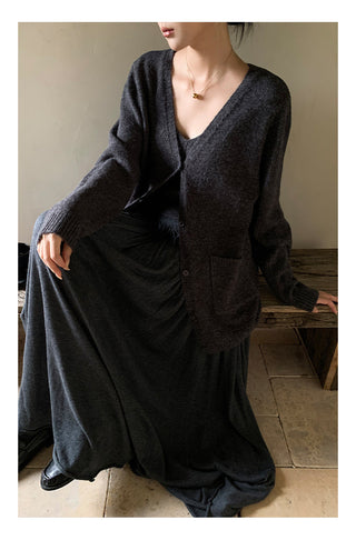 Wool midi skirt