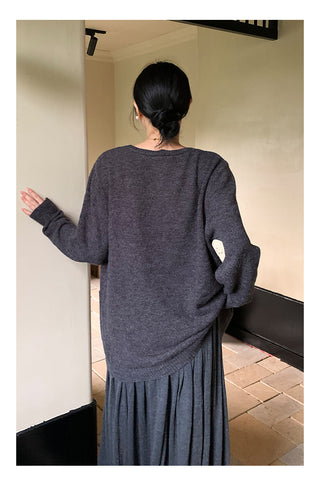 Wool midi skirt
