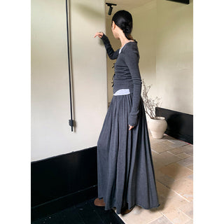 Wool midi skirt