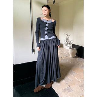 Wool midi skirt