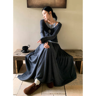 Wool midi skirt