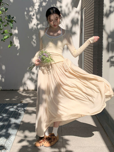 Wool midi skirt