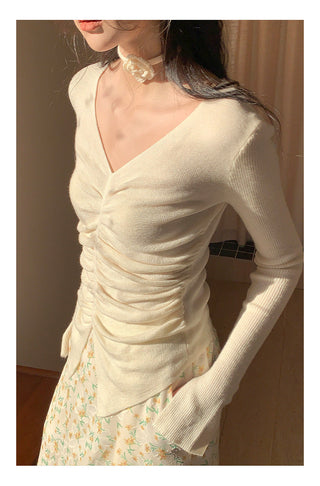 Rose V-neck sweater
