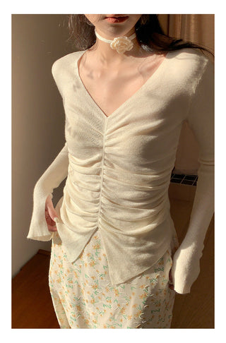 Rose V-neck sweater