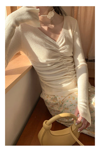 Rose V-neck sweater
