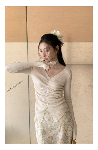 Rose V-neck sweater