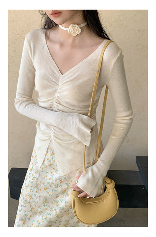 Rose V-neck sweater