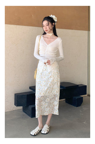 Rose V-neck sweater