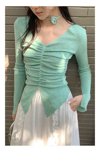 Rose V-neck sweater