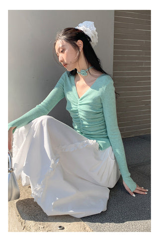 Rose V-neck sweater