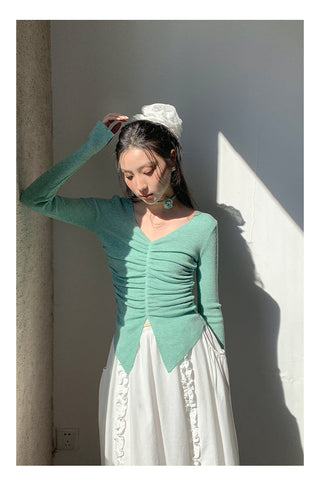 Rose V-neck sweater