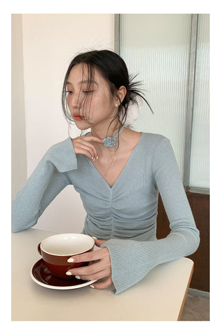 Rose V-neck sweater