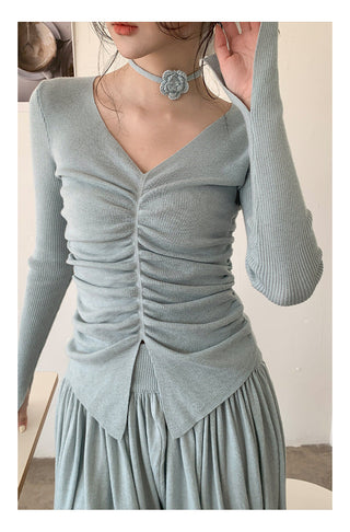 Rose V-neck sweater