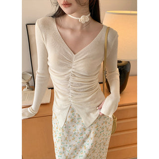 Rose V-neck sweater