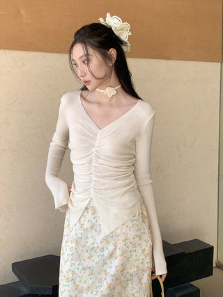 Rose V-neck sweater