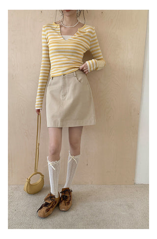 High waist A-line