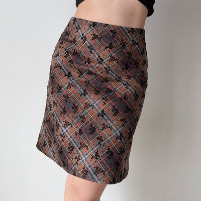 flocking plaid skirt