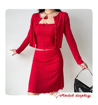 cardigan skirt set
