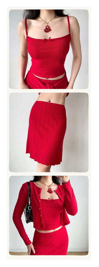 cardigan skirt set
