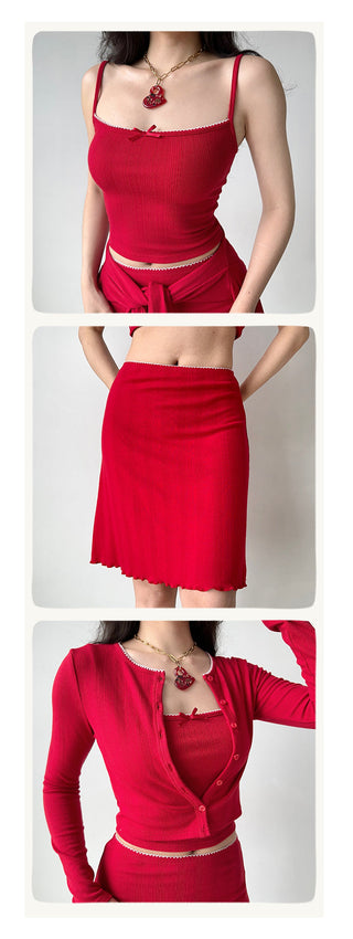 cardigan skirt set