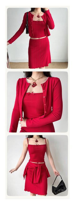 cardigan skirt set