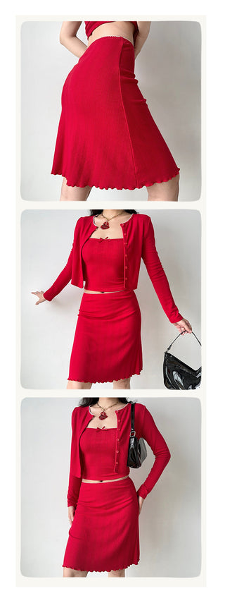 cardigan skirt set