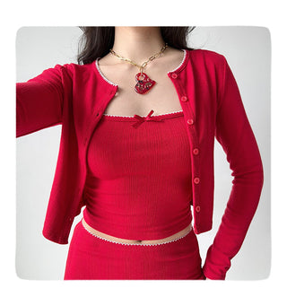 cardigan skirt set