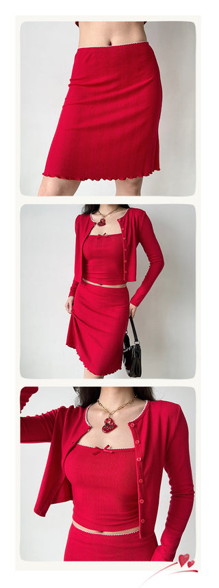cardigan skirt set