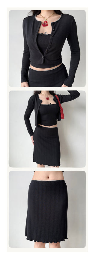 cardigan skirt set