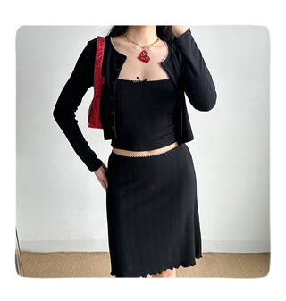 cardigan skirt set