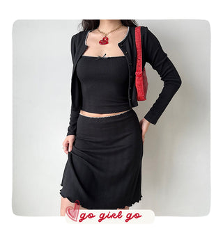 cardigan skirt set