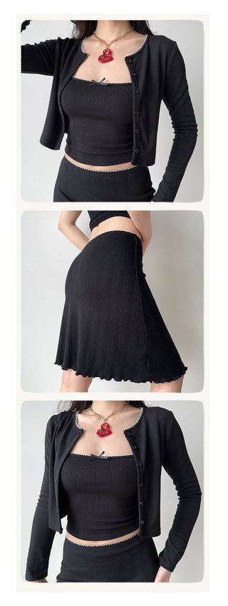 cardigan skirt set