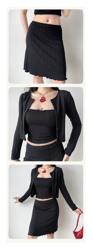 cardigan skirt set