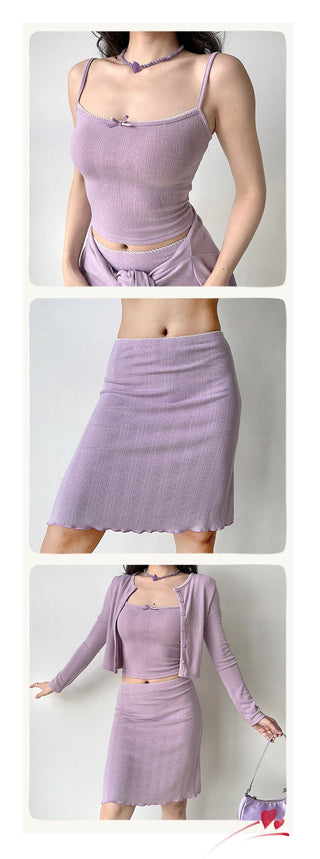 cardigan skirt set
