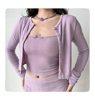 cardigan skirt set